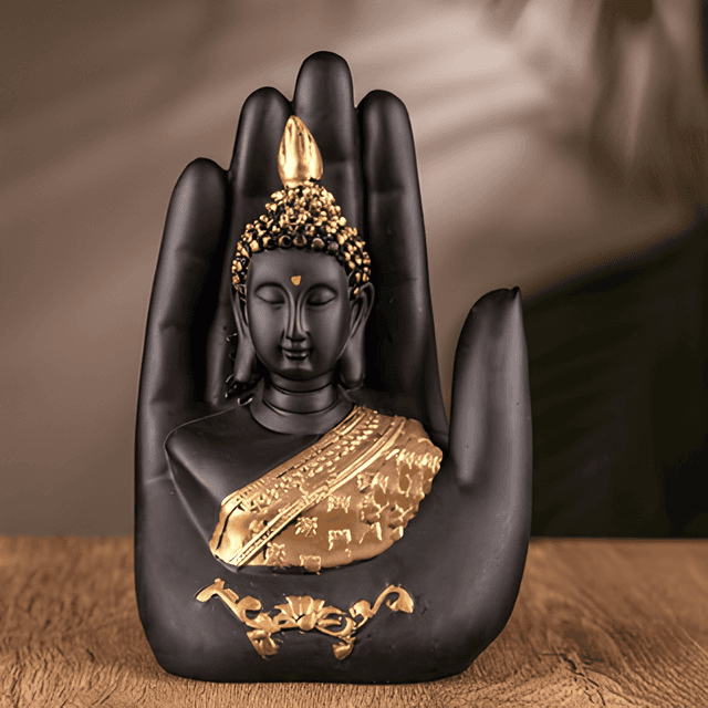 Hath Buddha Black Statue