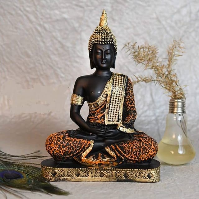 Samadhi Buddha Black Statue
